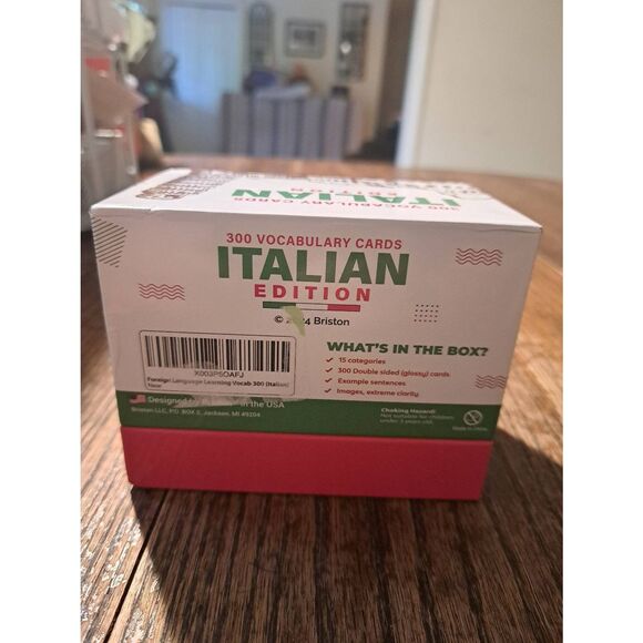 Briston Italian Vocabulary Flash Cards Learn Italian 15 Categories Double Sided - Picture 5 of 5